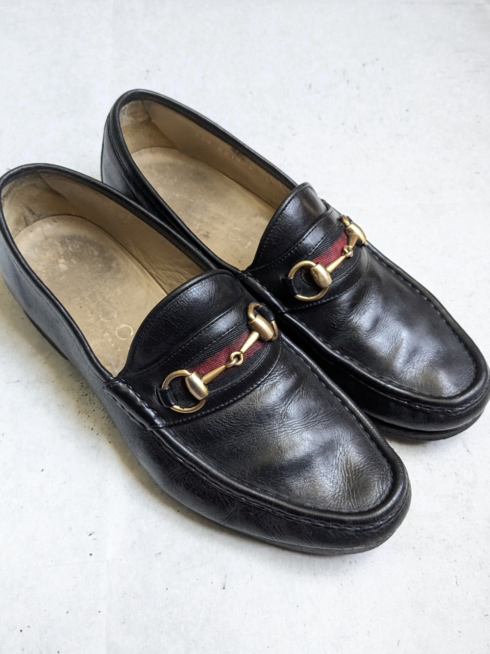 Vintage Gucci Horsebit Loafers Black Men 8 D Leather